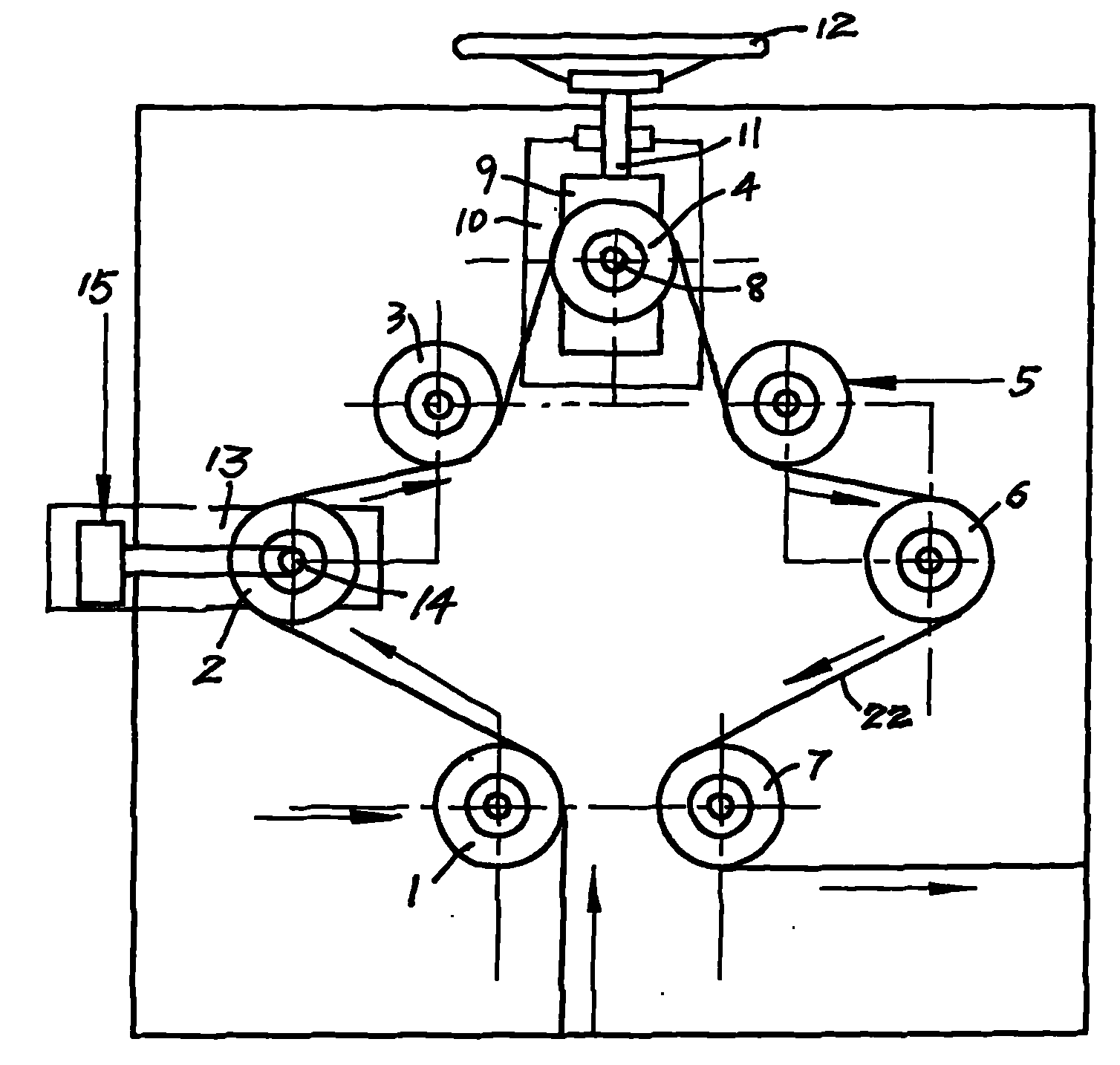 Movable pre-stretching device for chain