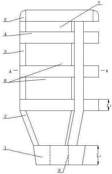 A kind of construction method of cage type space grid structure steel bar connector with cone