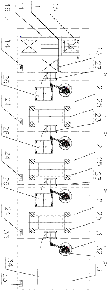 Unit type automatic punching robot flexible connection mode