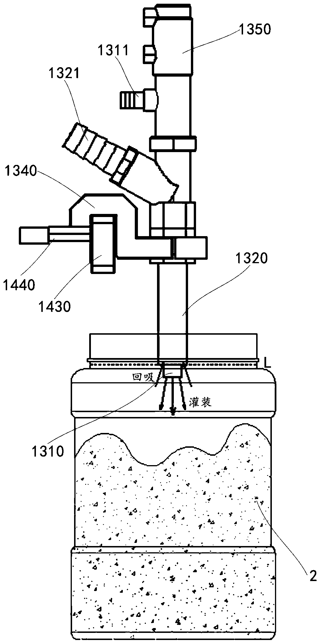 Filling machine with constant liquid level