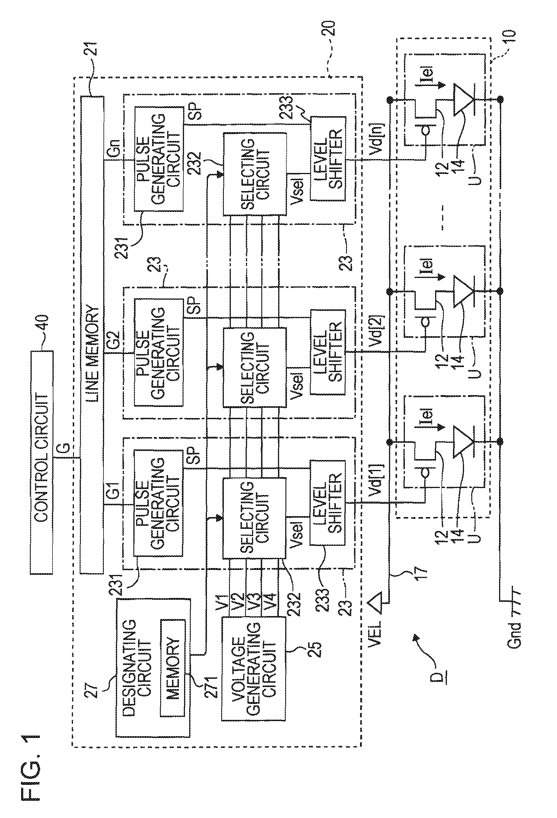 Light-emitting device, circuit for driving the same, and electronic apparatus