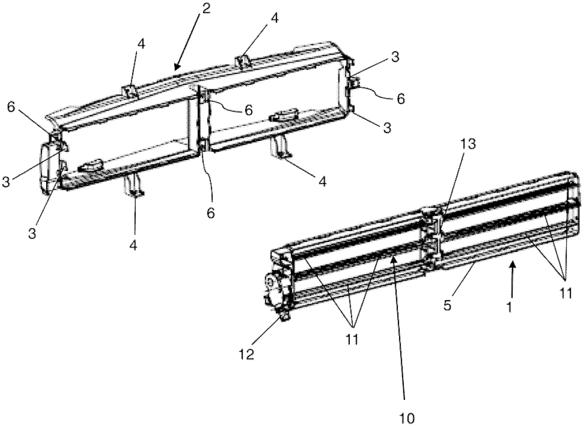 Housing for the radiator blind of a motor vehicle