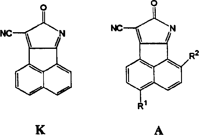 8-oxy-8h acenaphthene (1,2-6) pyrrol-9 nitrile fluorescence chromophore and its derivative