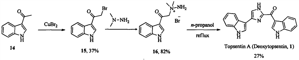 Topsentin derivatives and their preparation and application in anti-plant viruses and bacteria