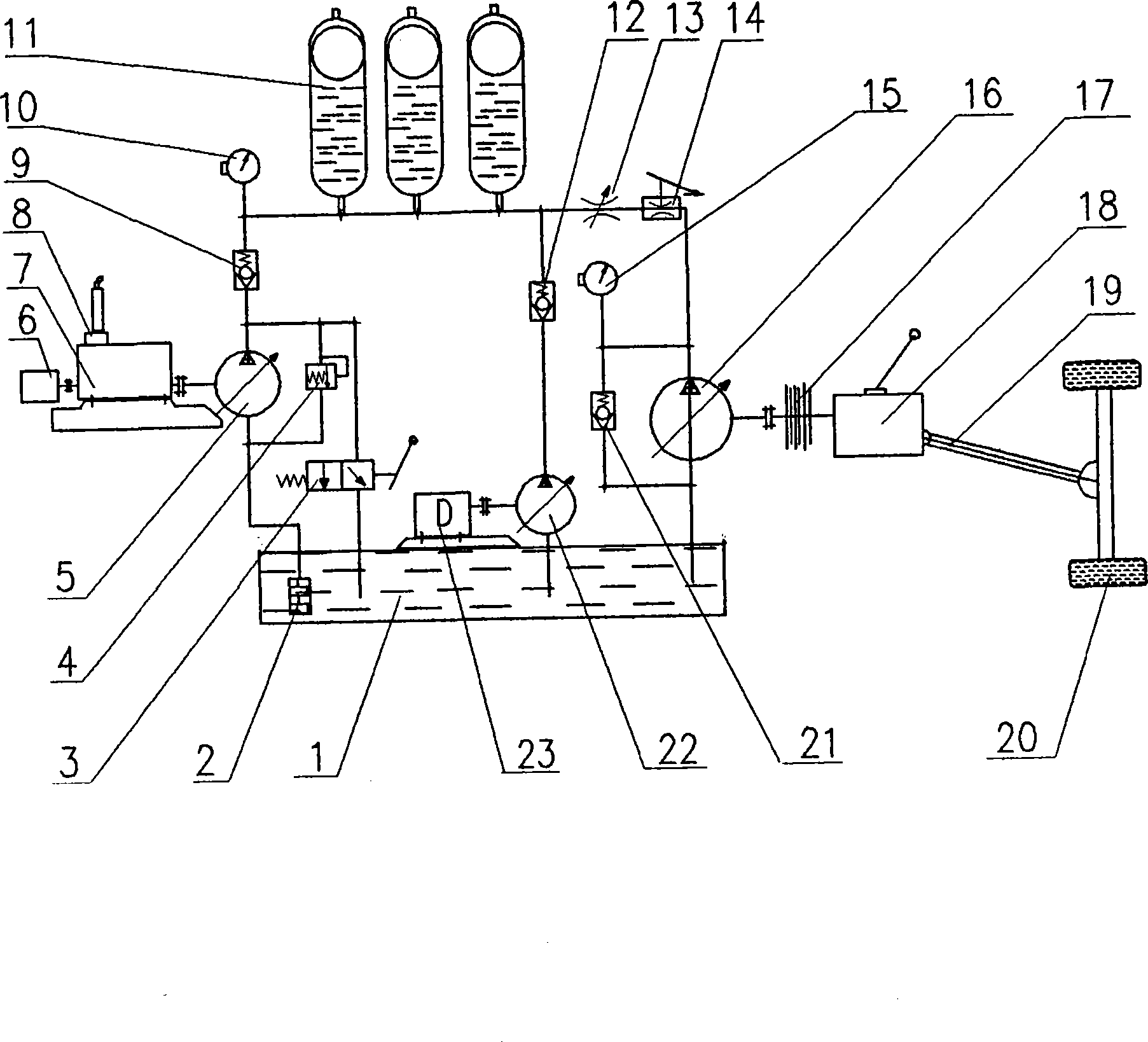 Hydraulic power system for bus