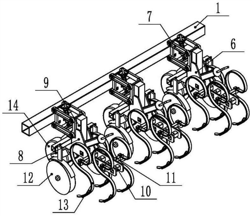 Cotton intertillage fertilization ridging machine