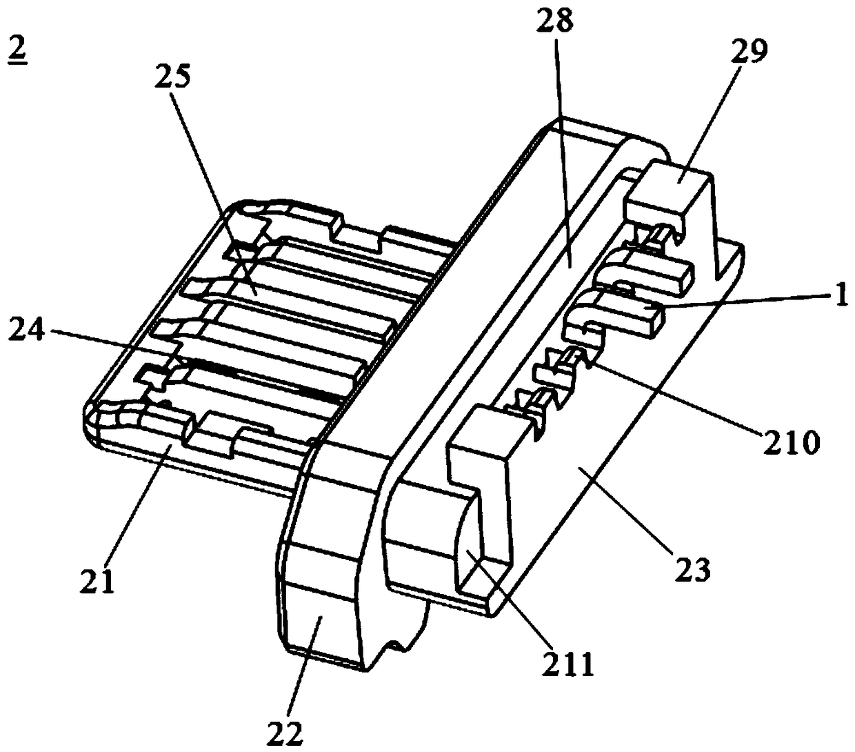 Waterproof USB connector mother plug structure and manufacturing method therefor