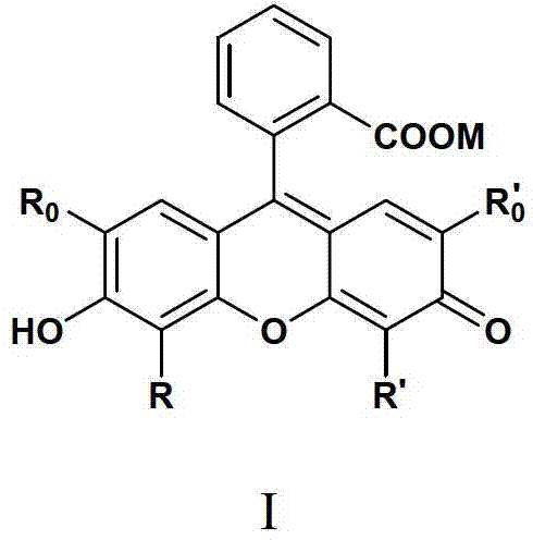 Fluorochrome taking fluorescein as matrix, as well as preparation method and application thereof