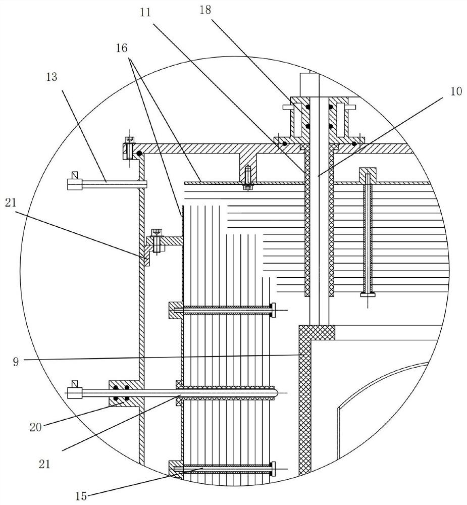 Vacuum sealing reflecting screen hearth structure of vertical high-temperature furnace