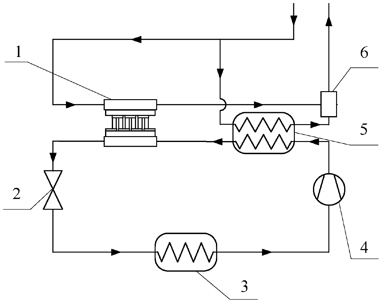 Thermoelectric supercooling cross-critical CO2 heat pump combined heating system