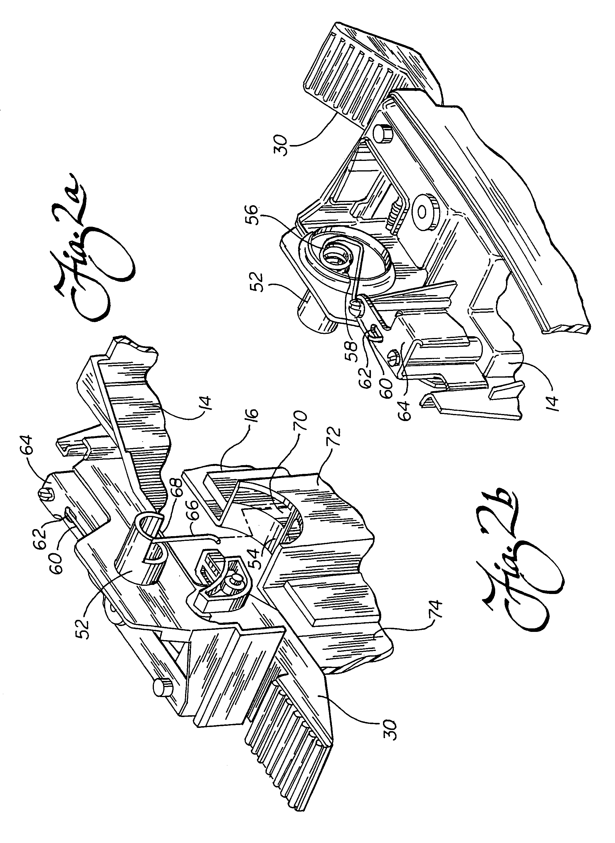 Upright vacuum cleaner with spring loaded nozzle