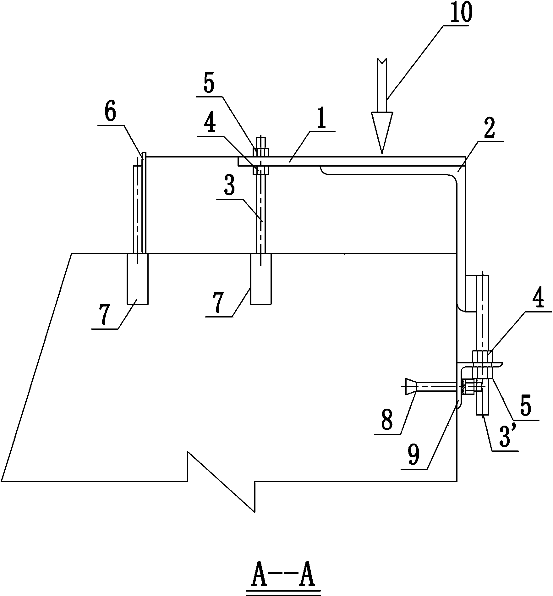 Method for mounting embedded parts of submerged gate sills and device for realizing method