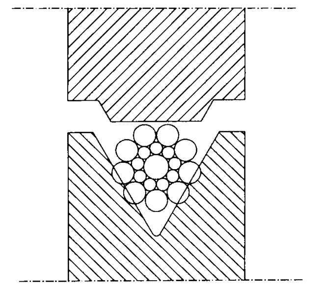 Method for producing large-diameter triangular strand wire rope