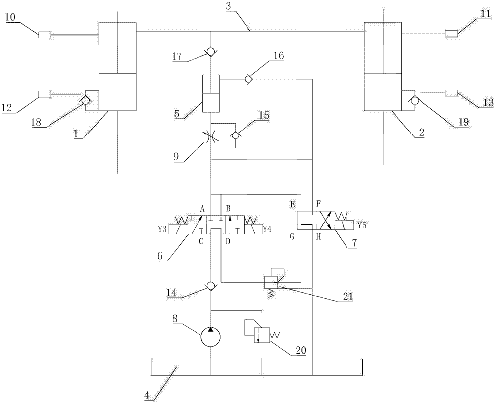 Hydraulic control system with effect of closed loop detection on actual situation of sealing of plunger type sludge pump