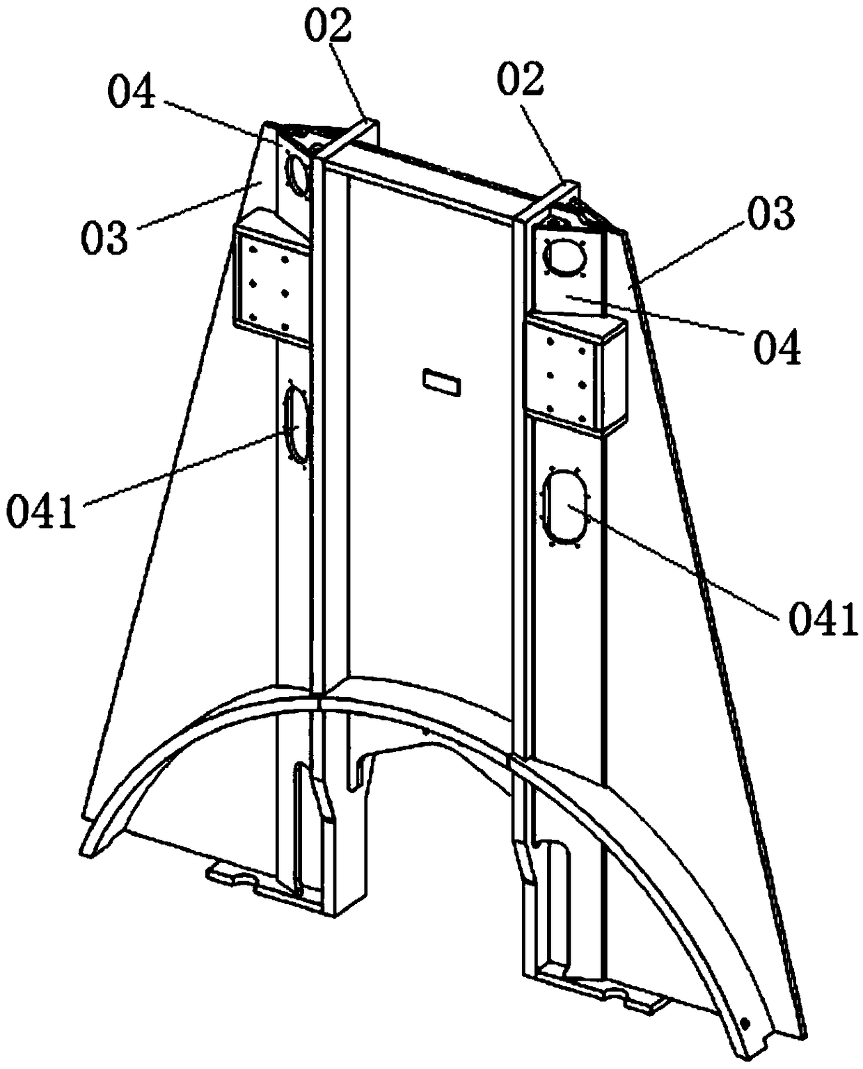 Process method for preventing sand inclusion in through bolt hole of marine diesel engine