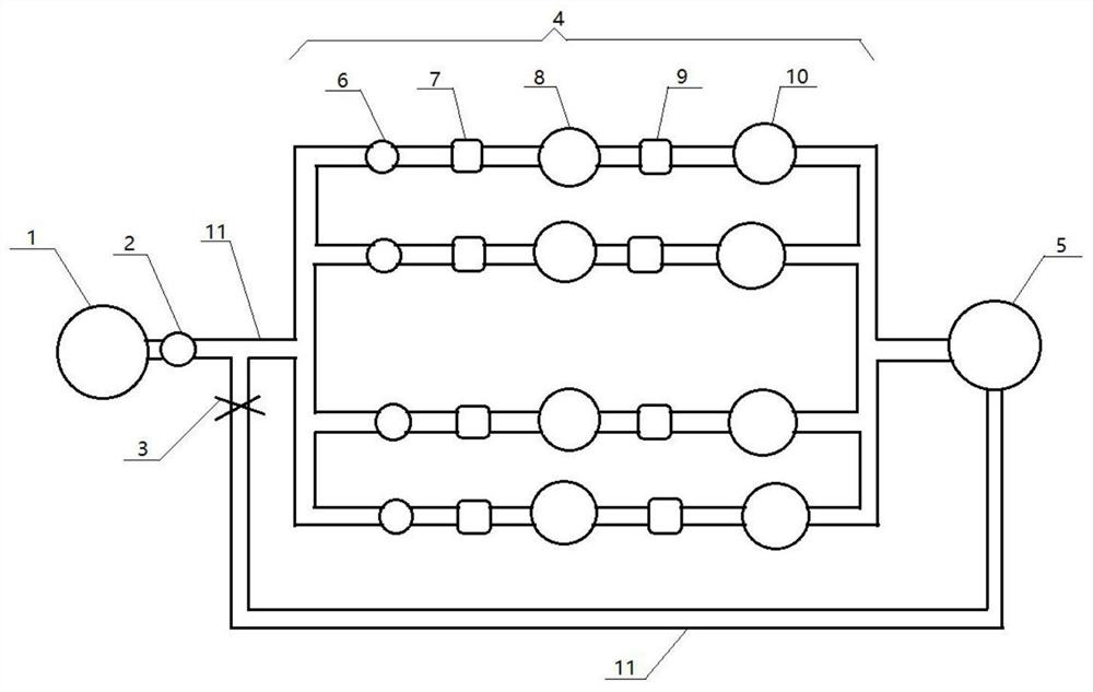 Bacterial interception test device and test method