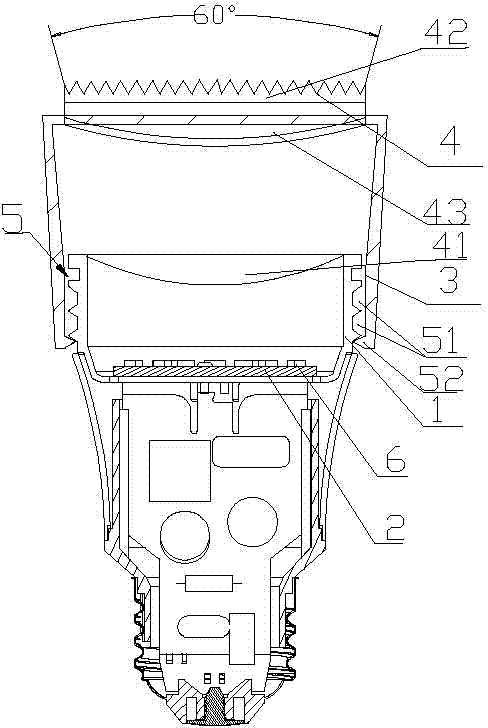 Method for adjusting projection light angle of LED lamp