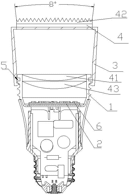 Method for adjusting projection light angle of LED lamp