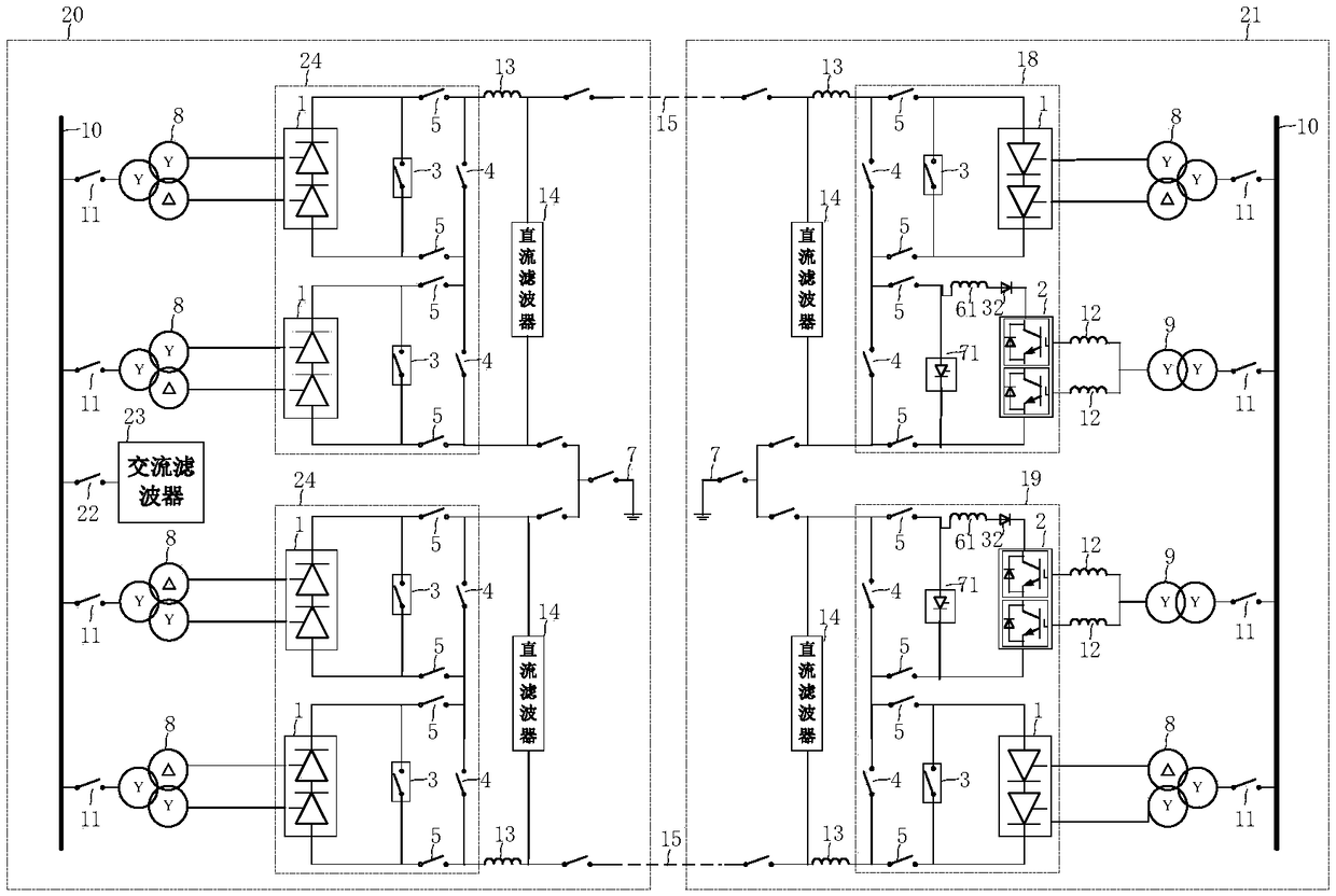 Withdrawal device and method for series converter of hybrid direct-current power transmission system