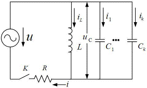 Resonant earthed system fault line selection method utilizing waveform time domain feature clustering