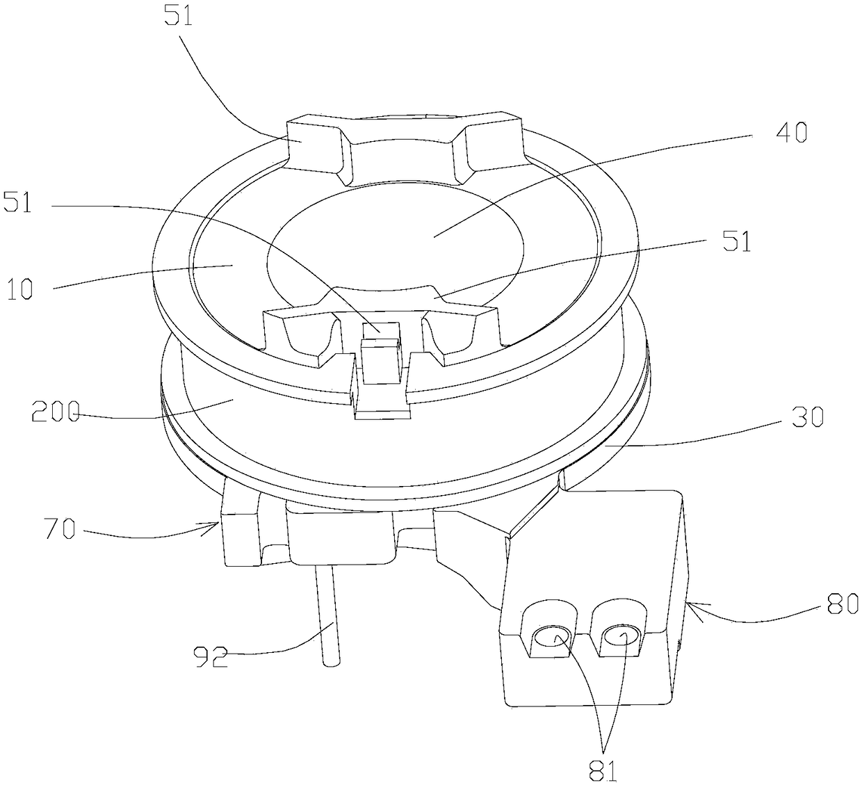 Transformer framework for preventing winding lead crossing and use method thereof