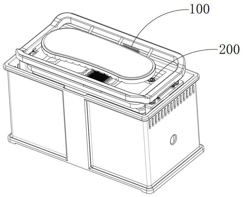 A method for cleaning soles of pedal flipping self-cleaning type