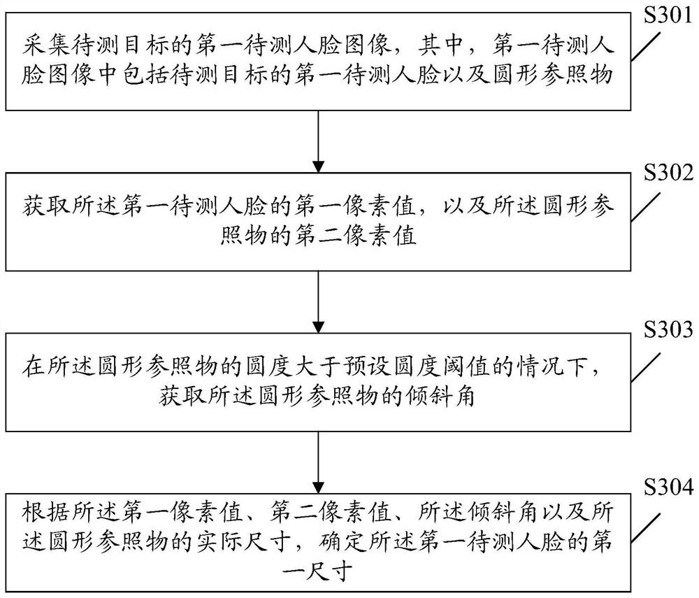 Face size determination method and device