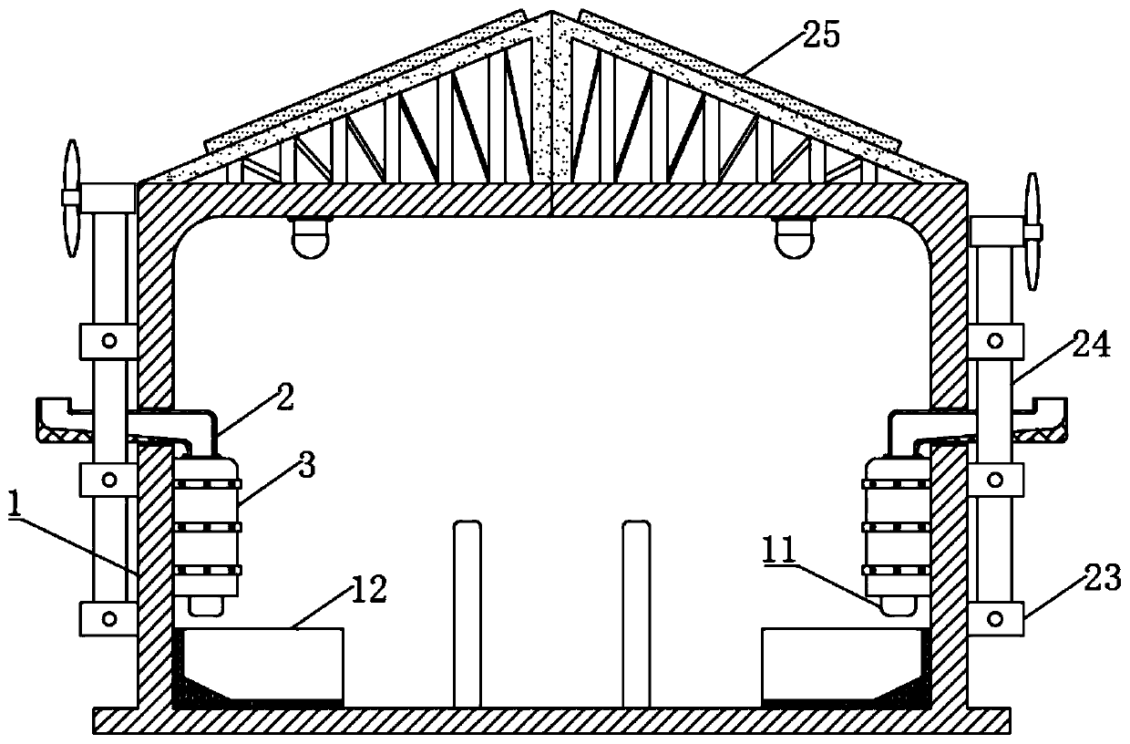 Spliced breeding shed for livestock breeding in mountainous region