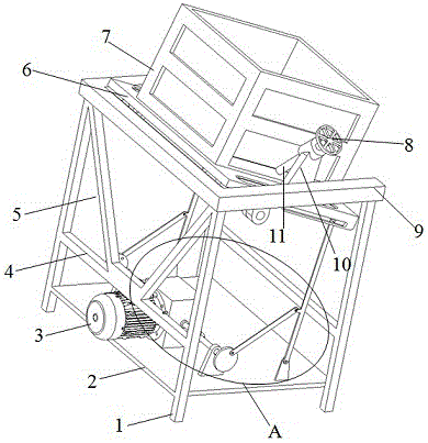 Coarse barium slag discharge overturning table based on crank-link mechanism