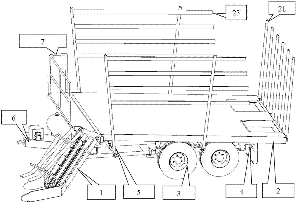 Semi-automatic pickup and stacking machine for square grass bundles