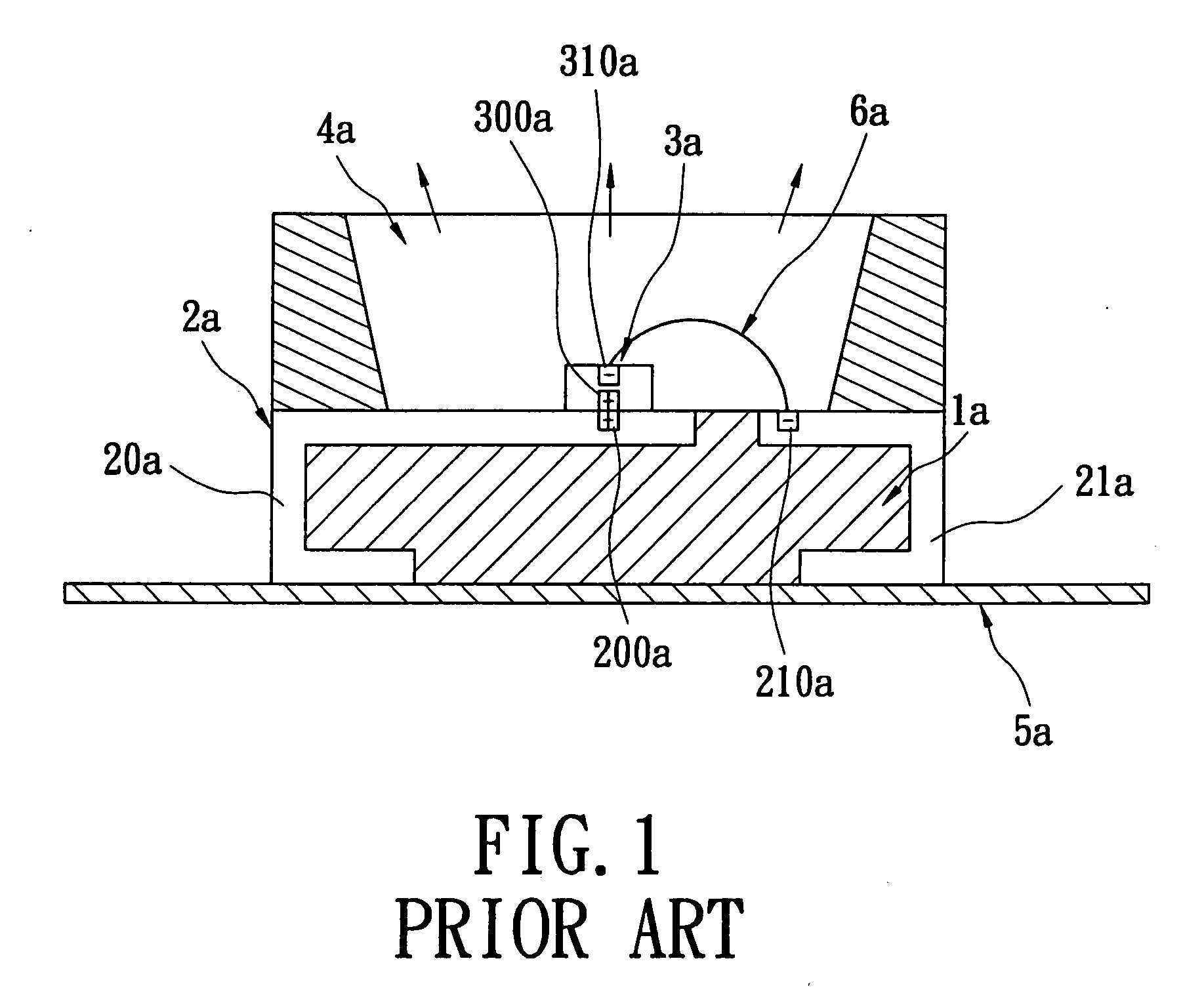 LED chip package structure with a plurality of thick guiding pins and a method for manufacturing the same