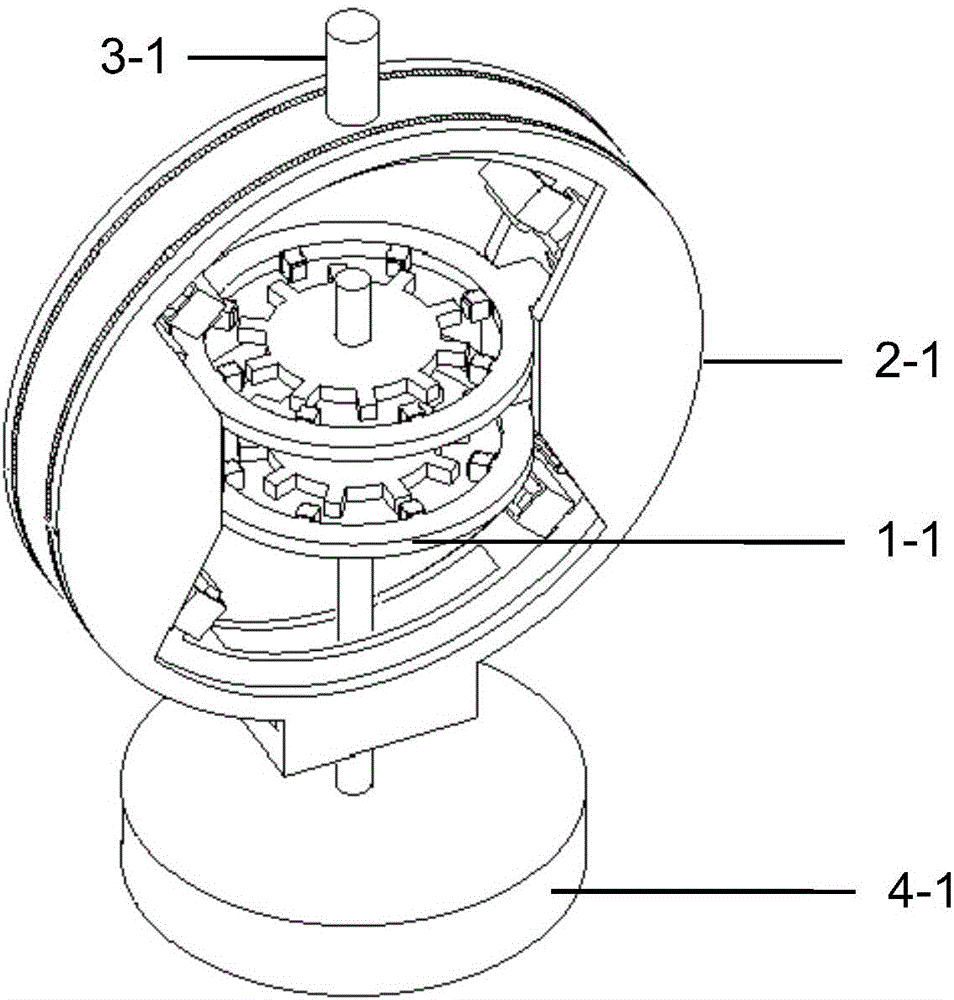 Combined type two-degree-freedom mixed type stepping motor with orthogonal cylindrical structure for robot and application thereof