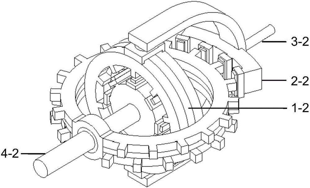 Combined type two-degree-freedom mixed type stepping motor with orthogonal cylindrical structure for robot and application thereof