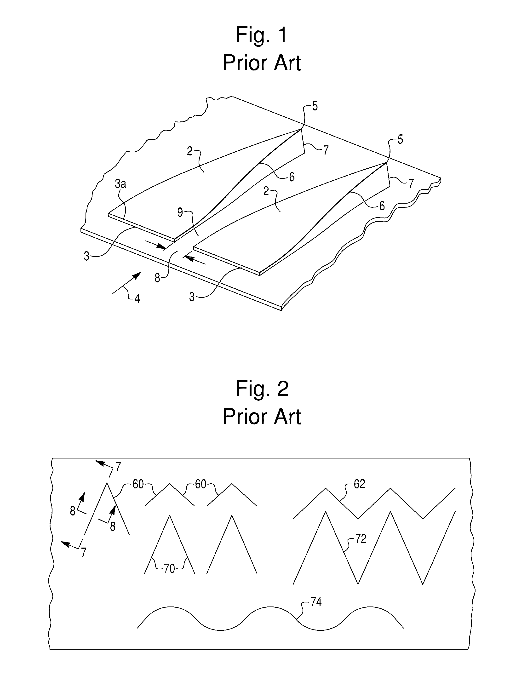 Low drag asymmetric tetrahedral vortex generators