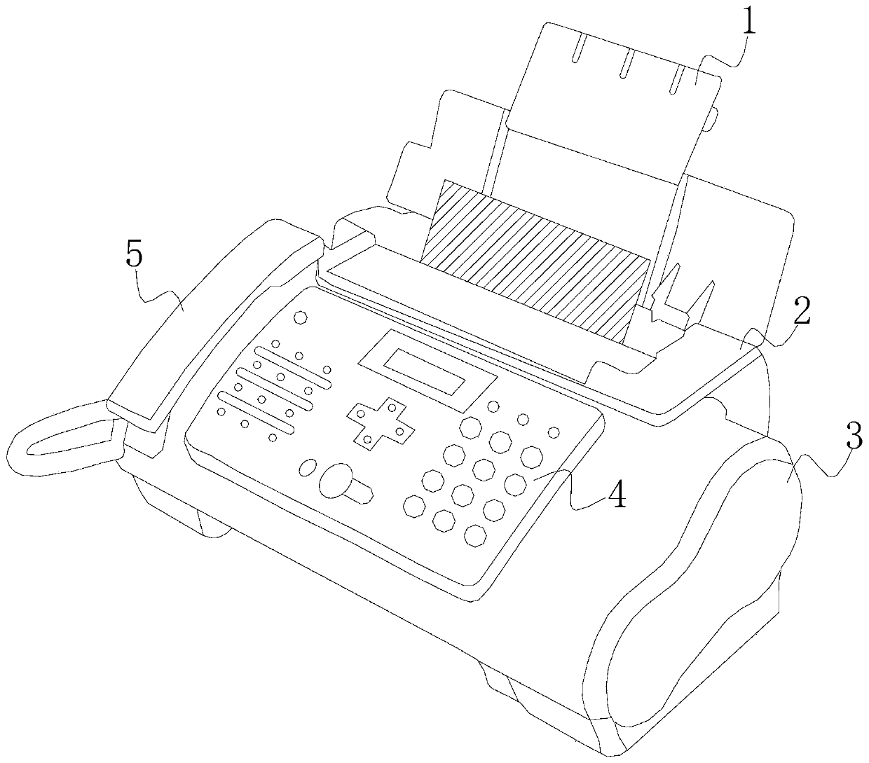 Fax machine adopting embedded heat-sensitive paper