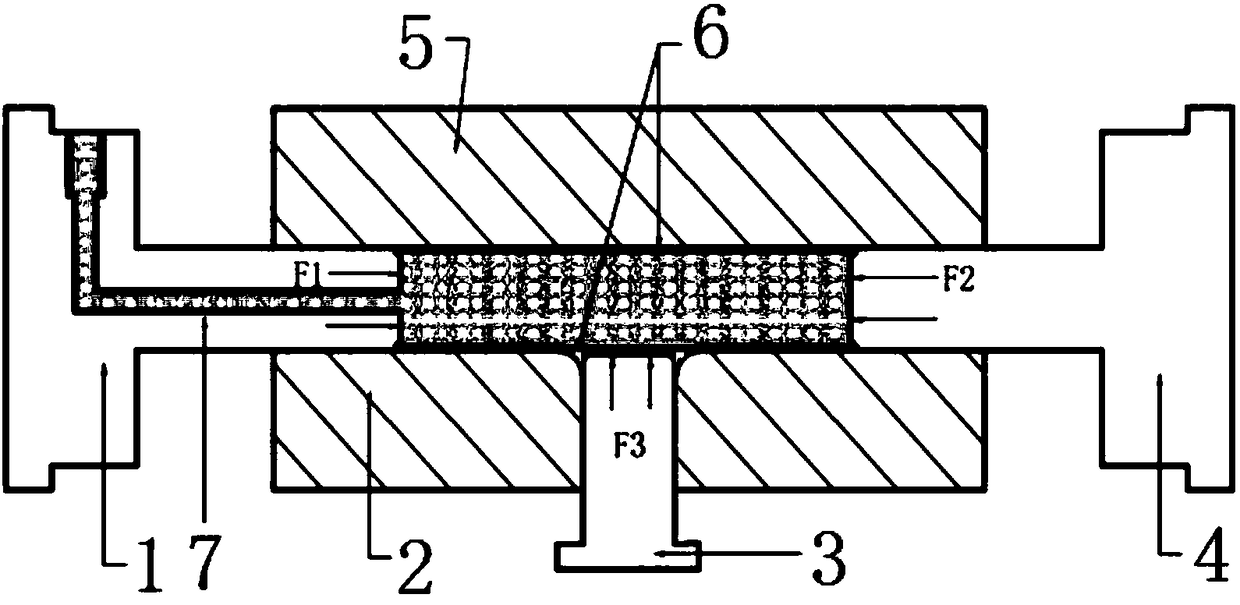 T-pipe bulging forming device and bulging forming method for branch pipe of T-pipe