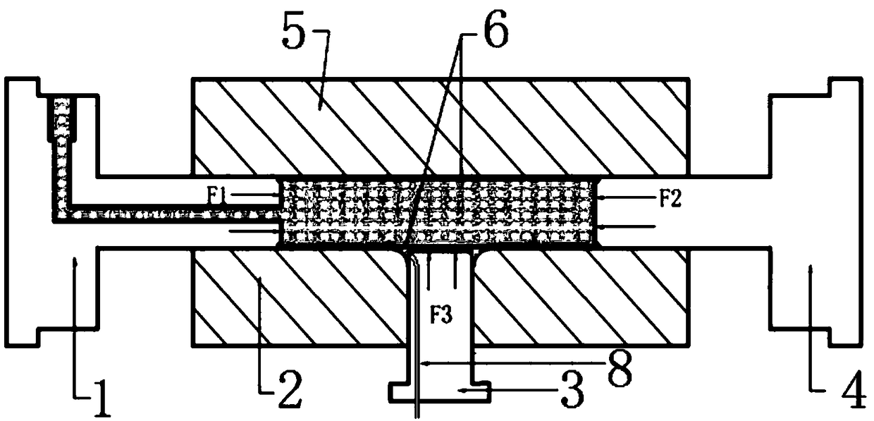 T-pipe bulging forming device and bulging forming method for branch pipe of T-pipe