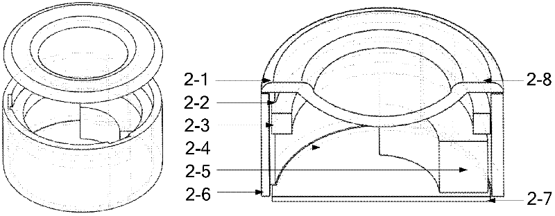 Cup type microwave thermoacoustic mammary gland imaging detection device