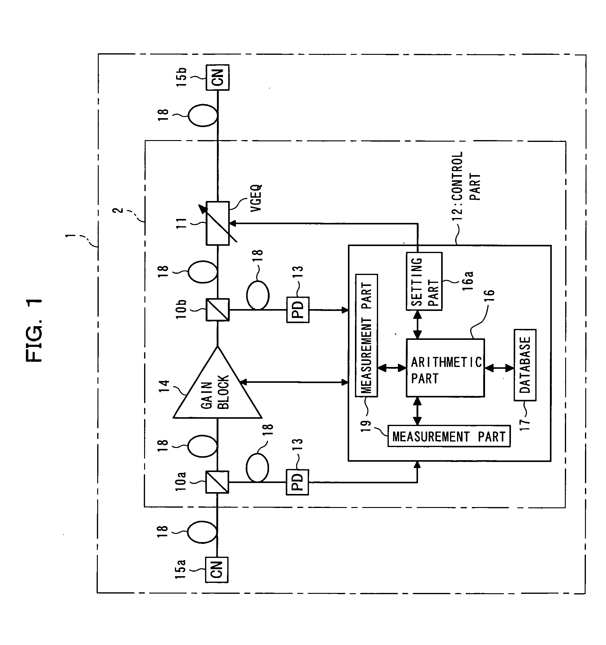 Optical amplifier, passing-wavelength characteristic control method in optical amplifier, and optical transmission system