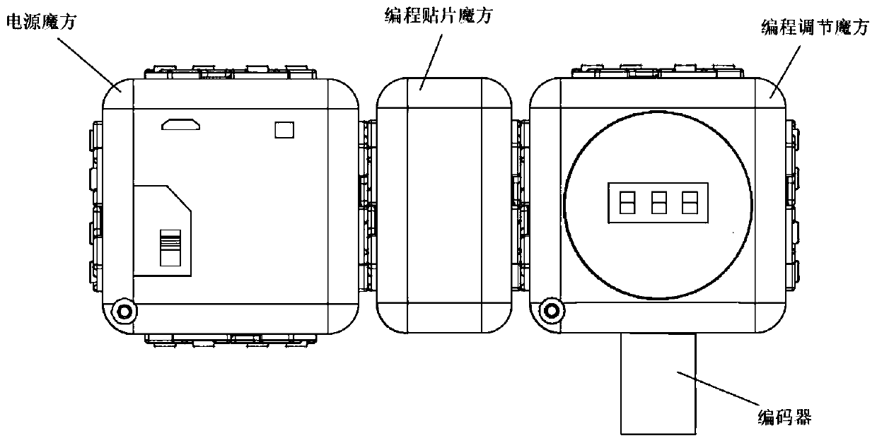 Magic cube robot control method and device for programming learning