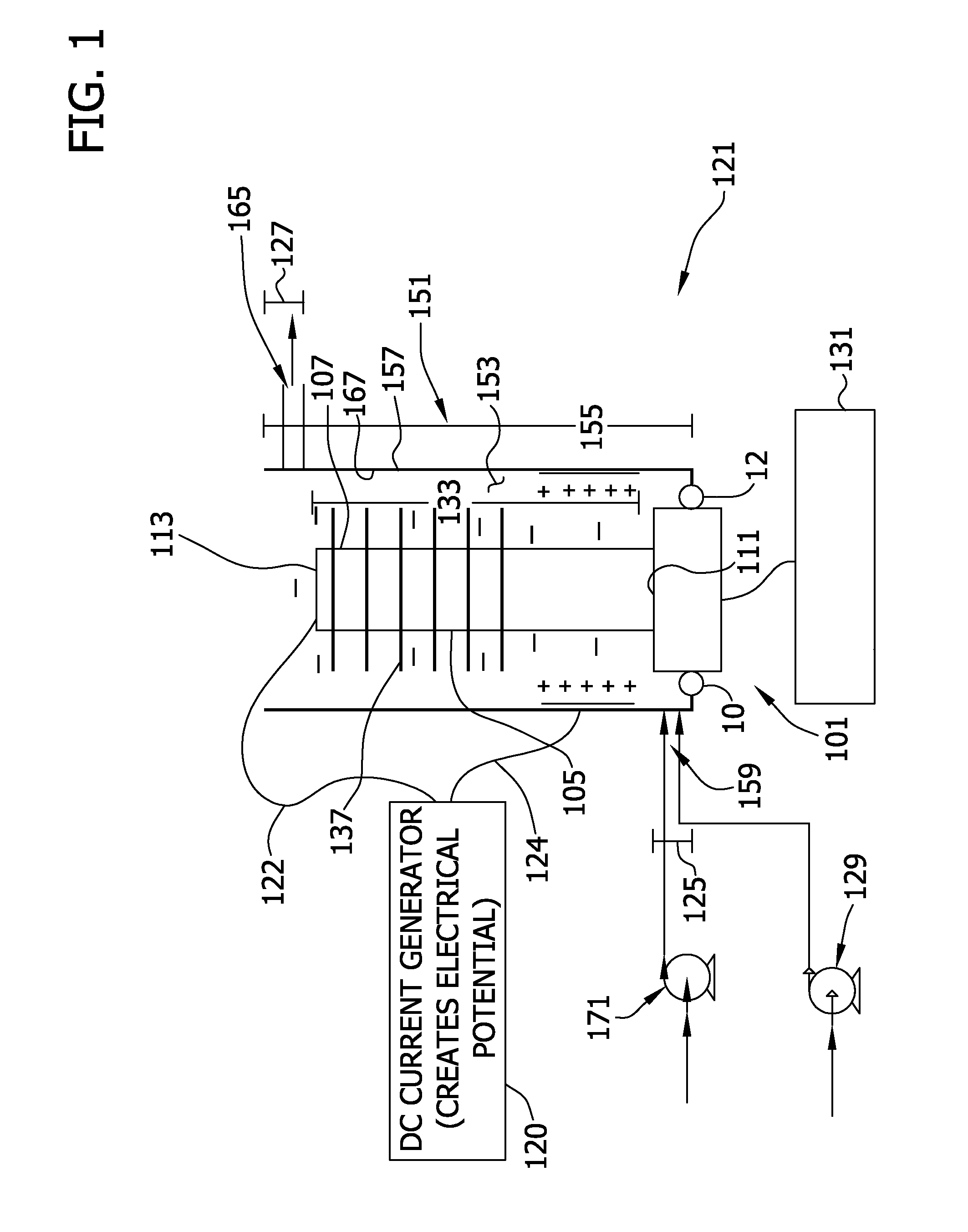 Ultrasonic treatment chamber having electrode properties