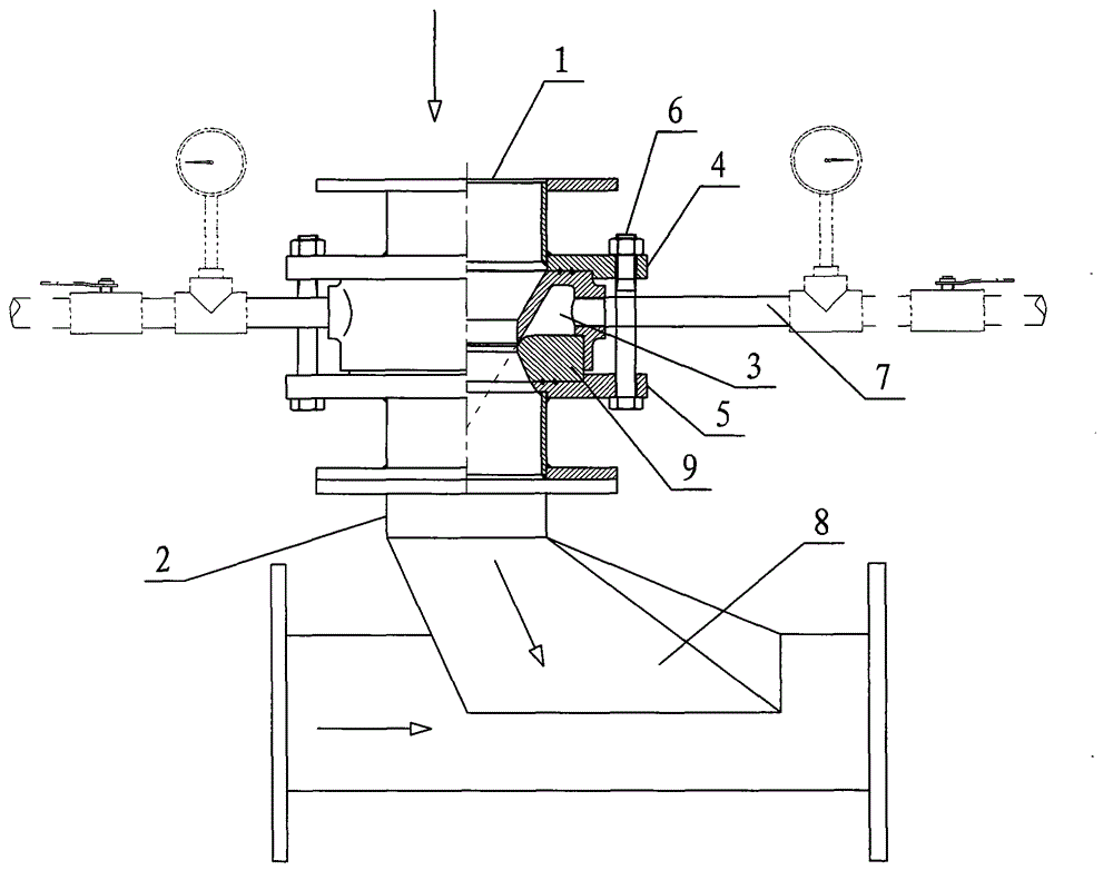 Annular air-locking flow-aiding device