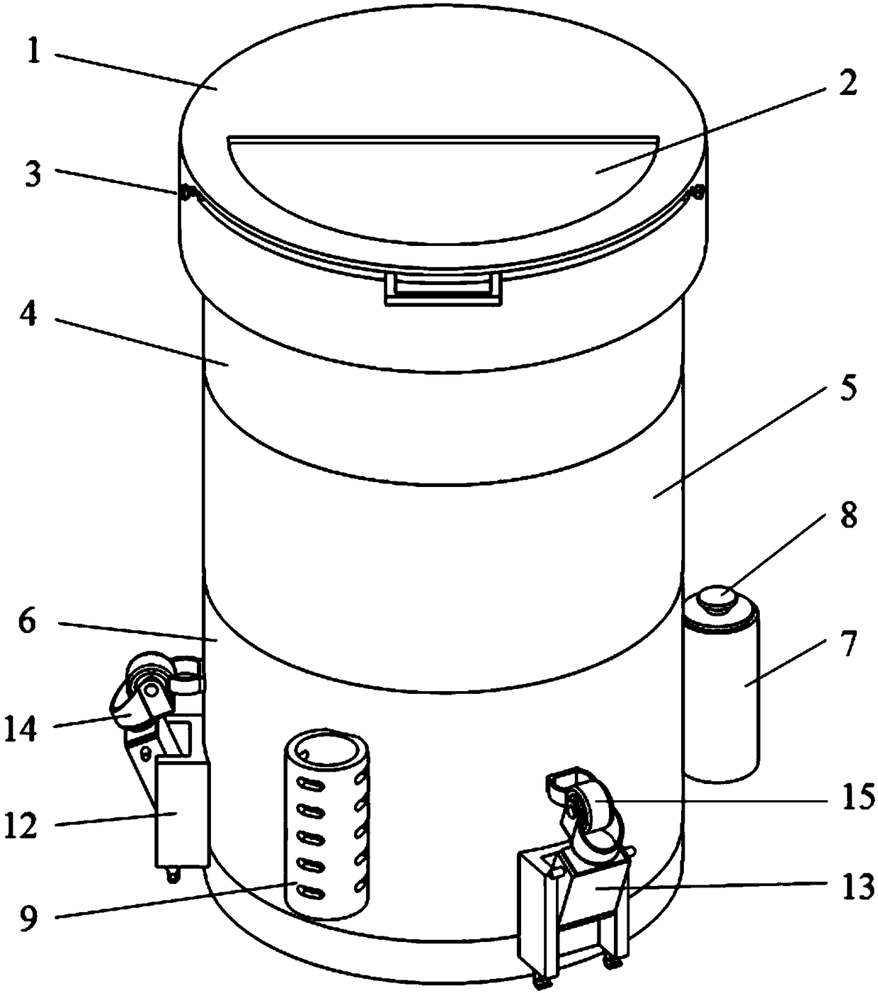 Multifunctional trash can for nursing ward