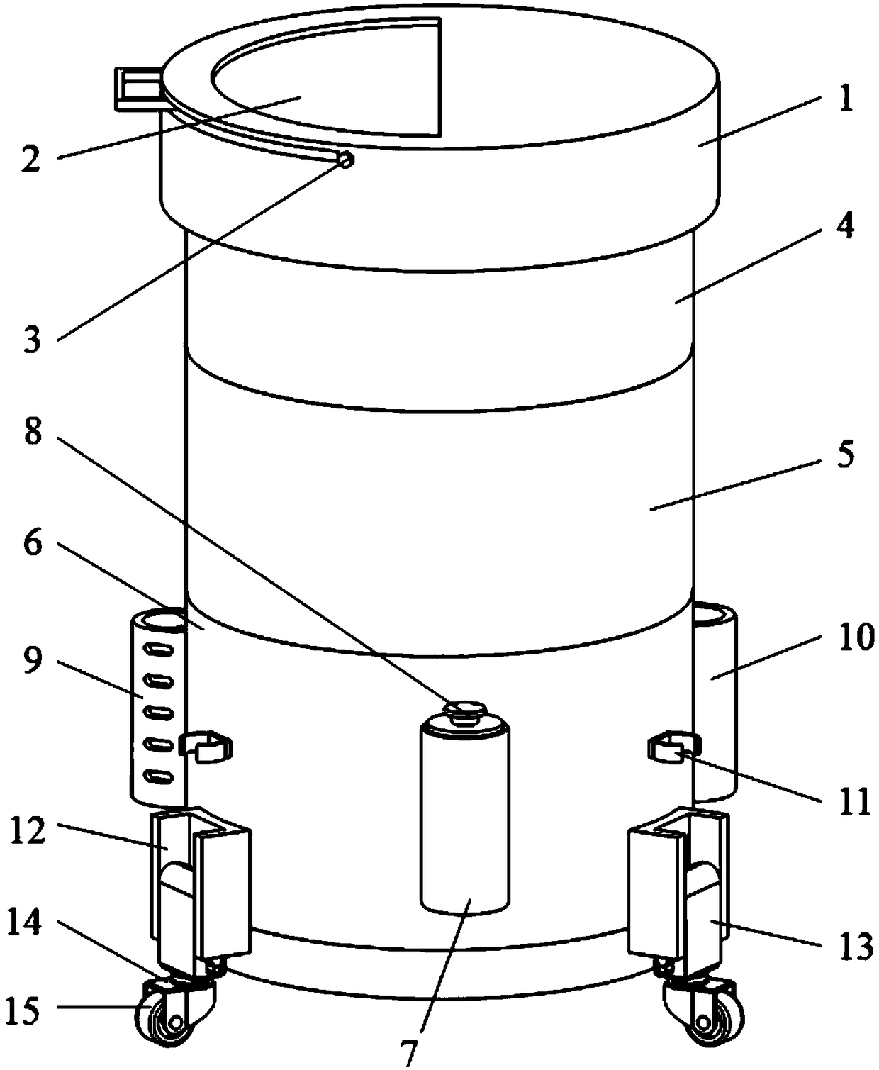 Multifunctional trash can for nursing ward