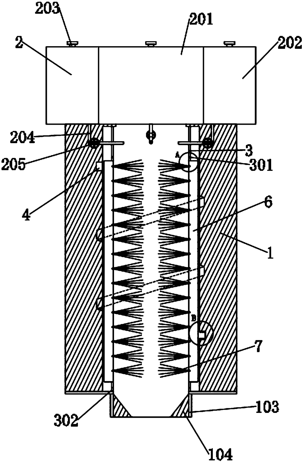 Sampling needle cleaning device of medical care experiment