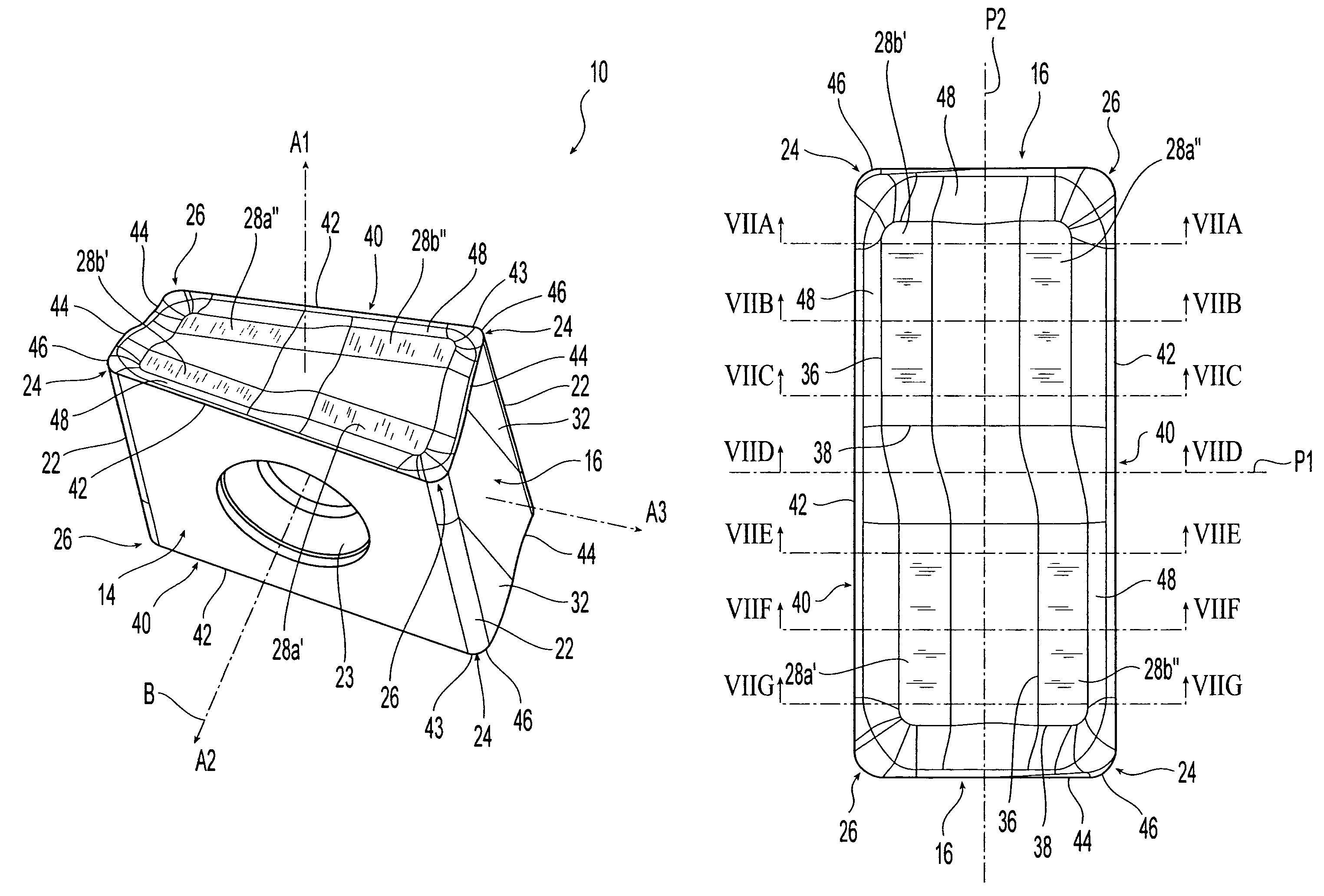 Tangential cutting insert and milling cutter