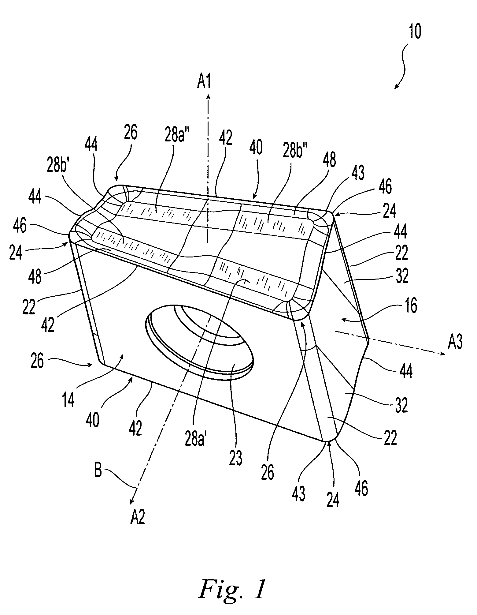 Tangential cutting insert and milling cutter