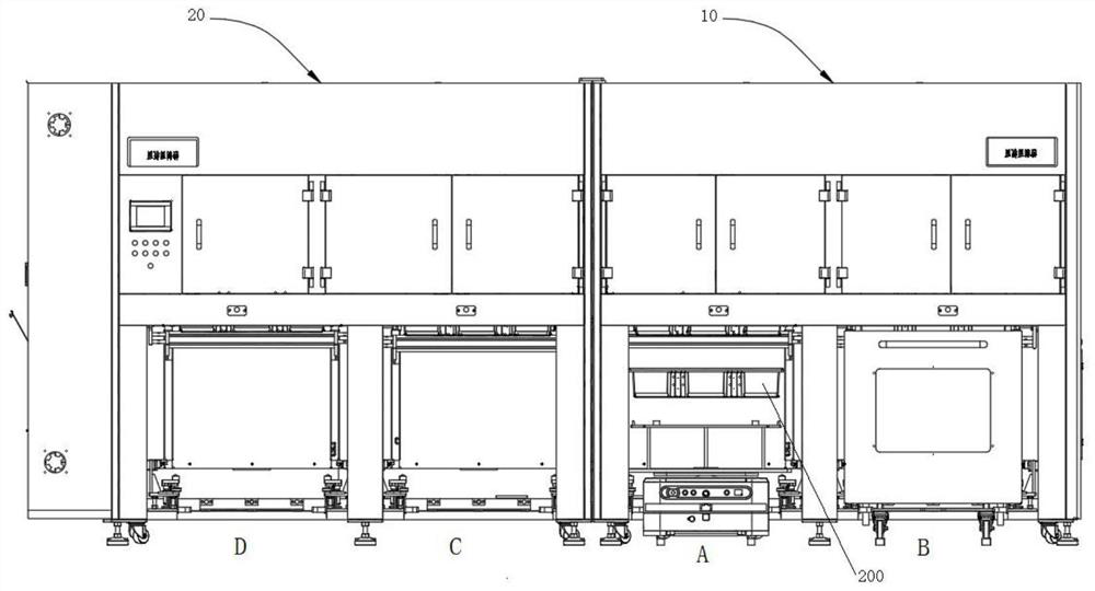 Double-station full-automatic plasma feeding and discharging device