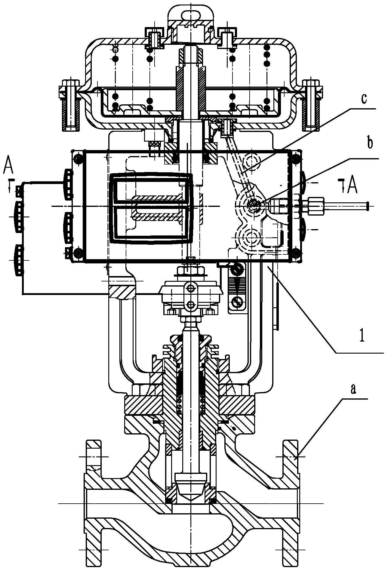 Intelligent-type pneumatic actuating mechanism with fault diagnosis function