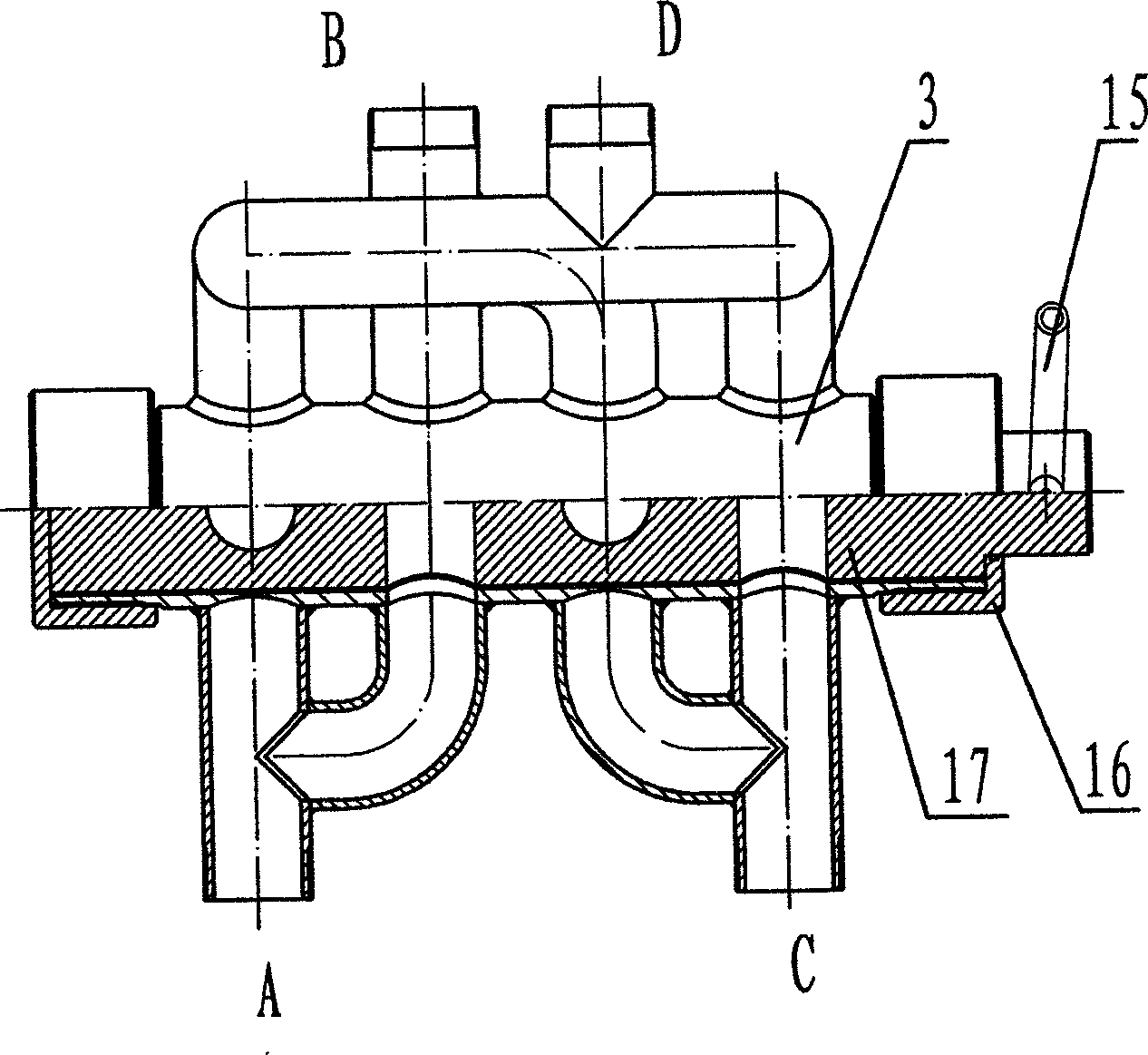 Continuous positive and negative integrated sand washing device for oil well